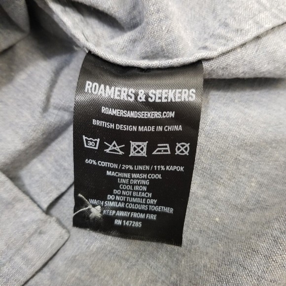 Roamers & Seekers Women's Cotton Tunic Shirt 3/4 Sleeve Size Medium Chambray - Picture 10 of 14